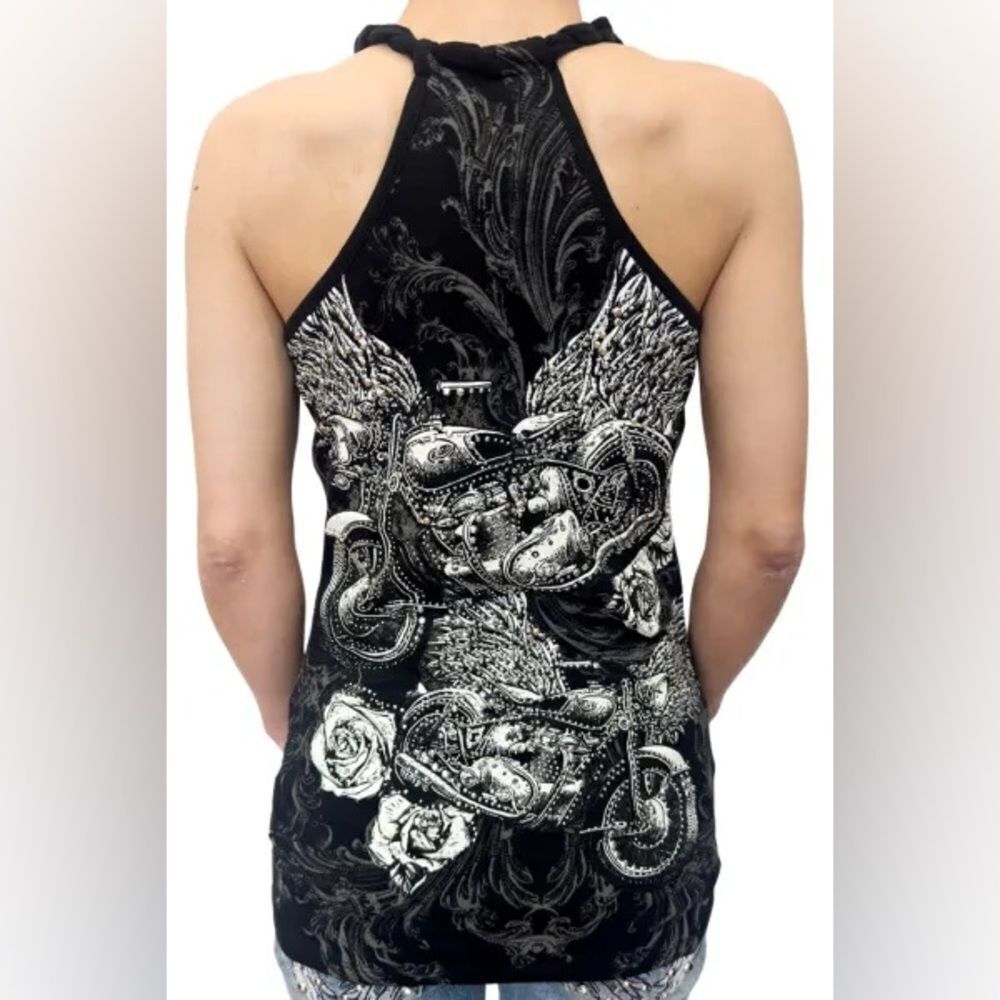 Renegade Rider Rhinestone Racerback Top by Platinum Plush - Picture 2 of 3